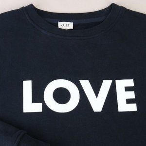 KULE OVERSIZE LOVE SWEATSHIRT NAVY 100% ORGANIC COTTON PULLOVER CREW NECK BLUE S